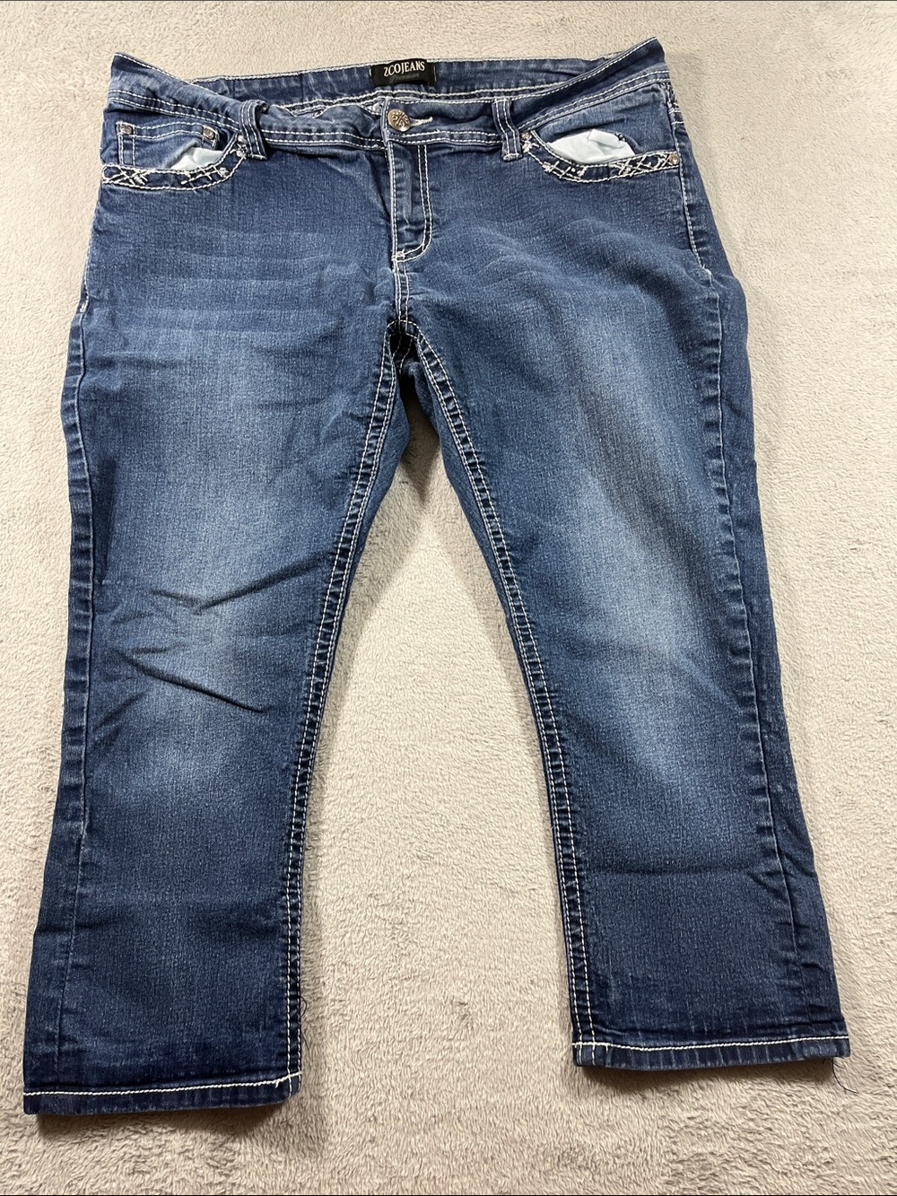ZCO Capris Women's Mid-Rise Indigo Blue Stretch Women Size 16